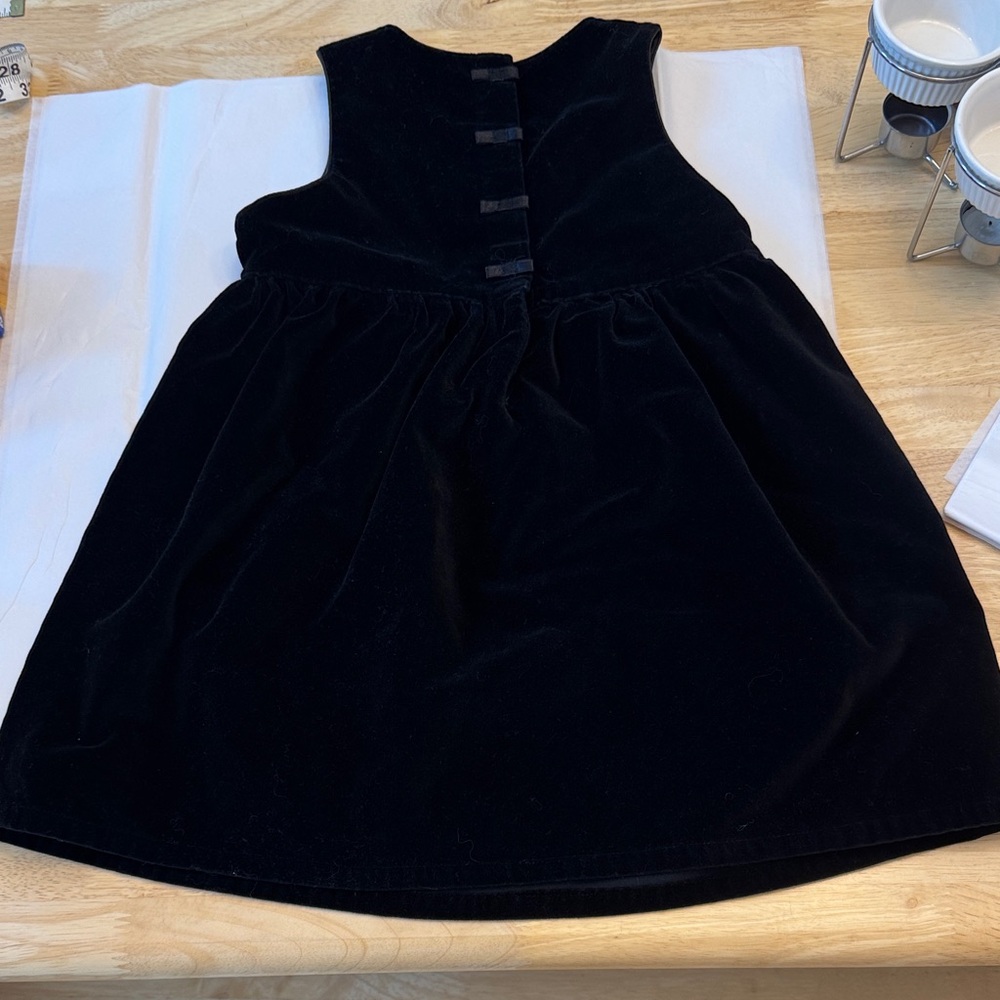 Arizona black jumper velvet girls 4T covered snaps Elegant Dress, excellent